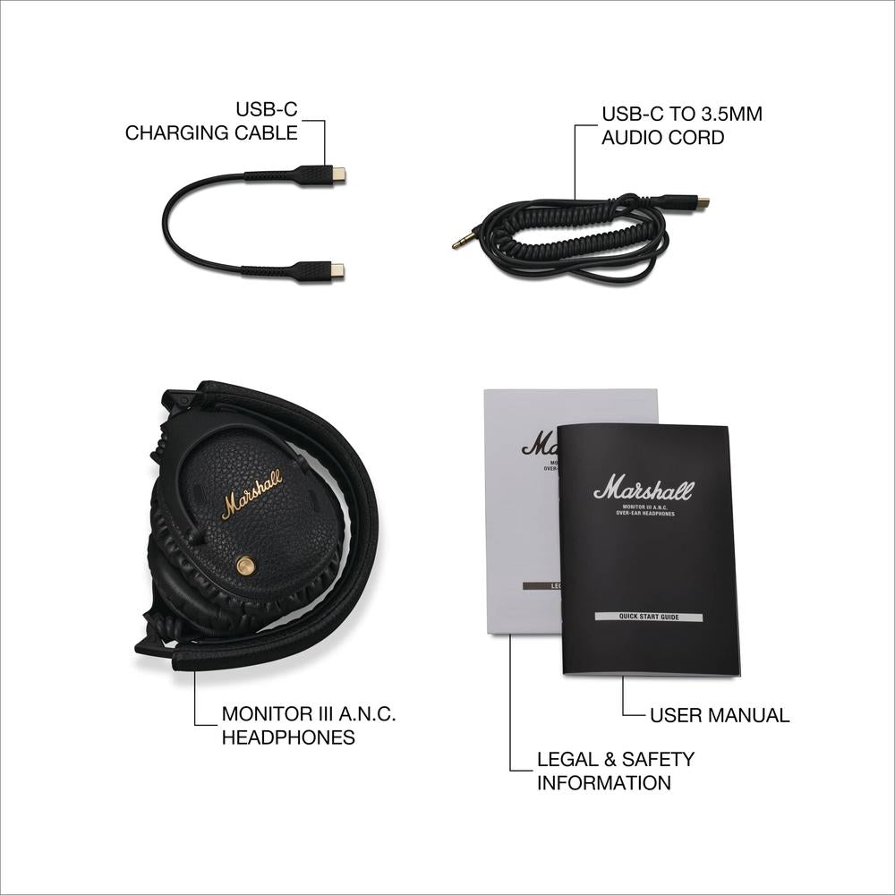 Marshall Monitor III BT ANC Over-Ear Headphone - Black