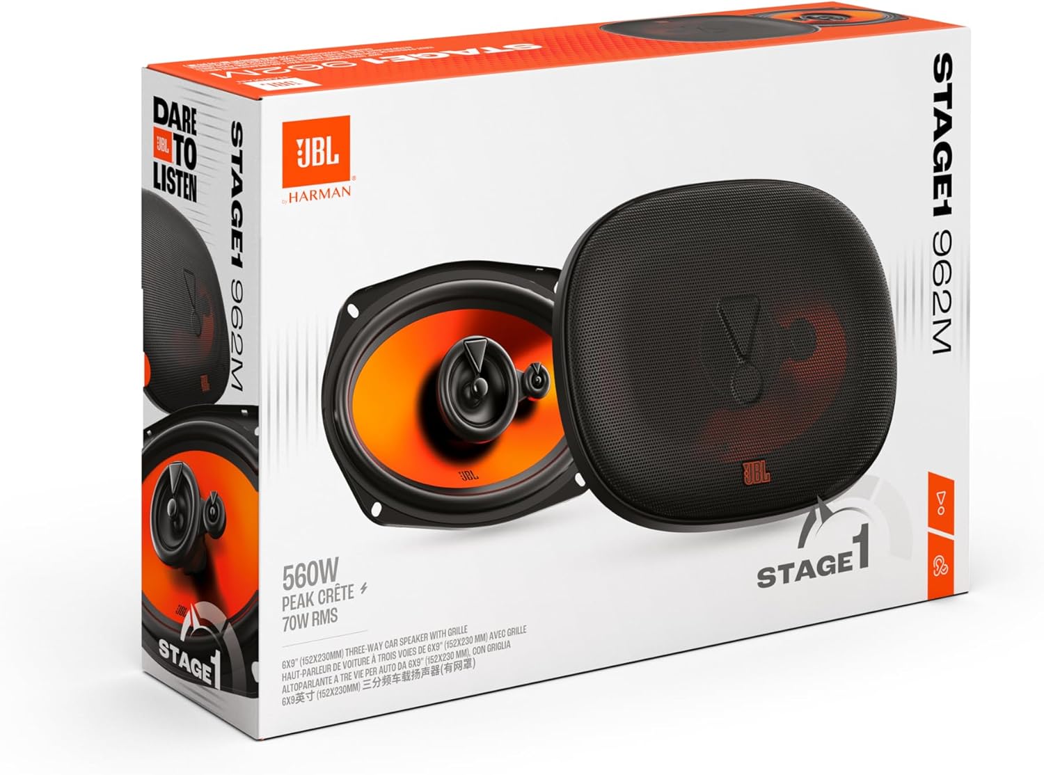 JBL Stage1 962M 6x9" 560 WATT 3 Way Co Axial Car Speaker