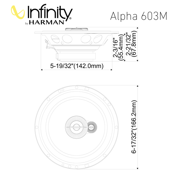 JBL Alpha 603M 6.5" (16cm) 3 Way Co Axial Car Speaker
