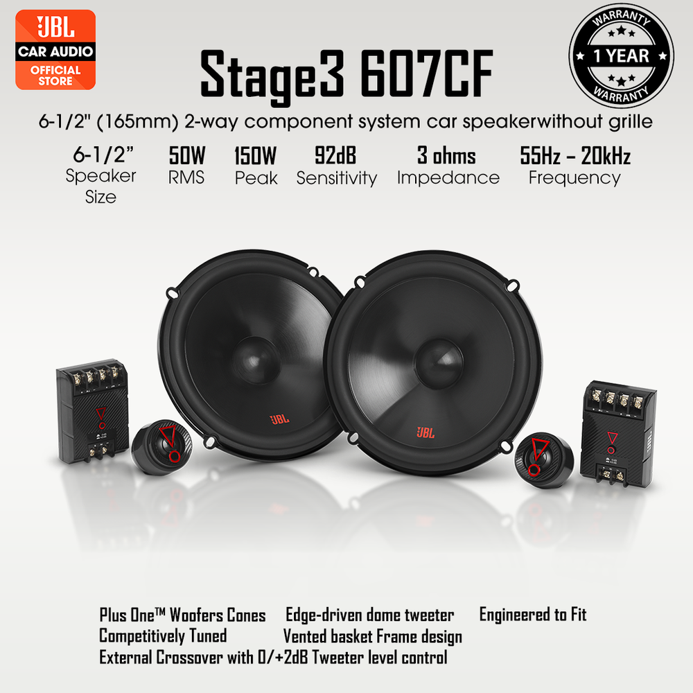 JBL Stage3 607CF 5.25" 50 WATT Component Speaker
