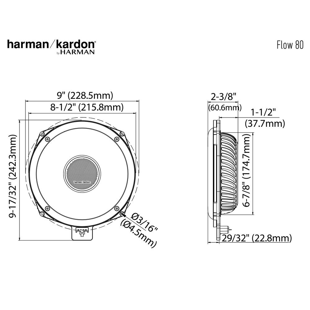 Harman Kardon Flow 80 8" Slim Car Subwoofer