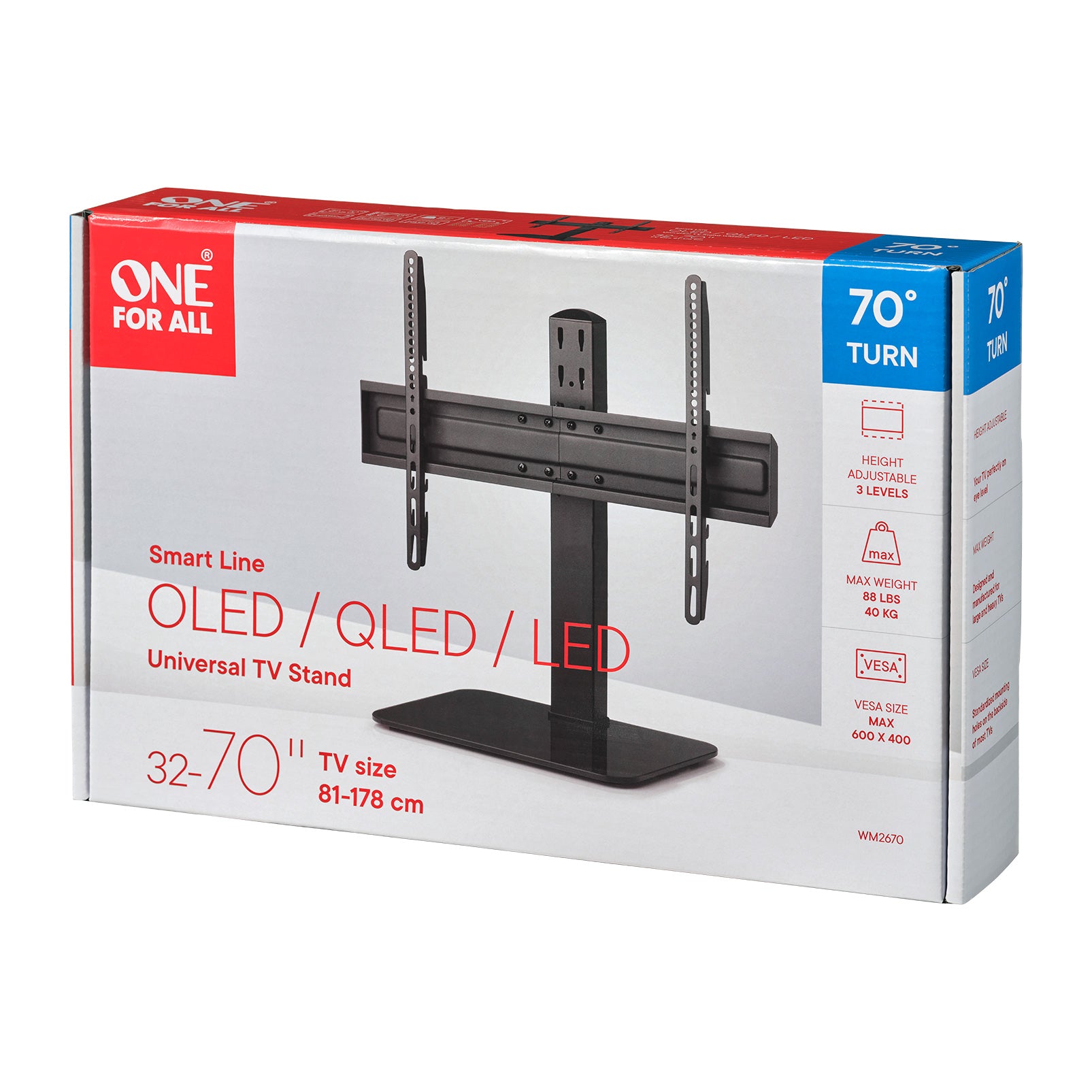 One For All WM2670 Smart Tabletop TV Stand 32" to 70"