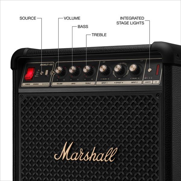 Marshall Bromley 450 Moveable BT Speaker-Black/Brass