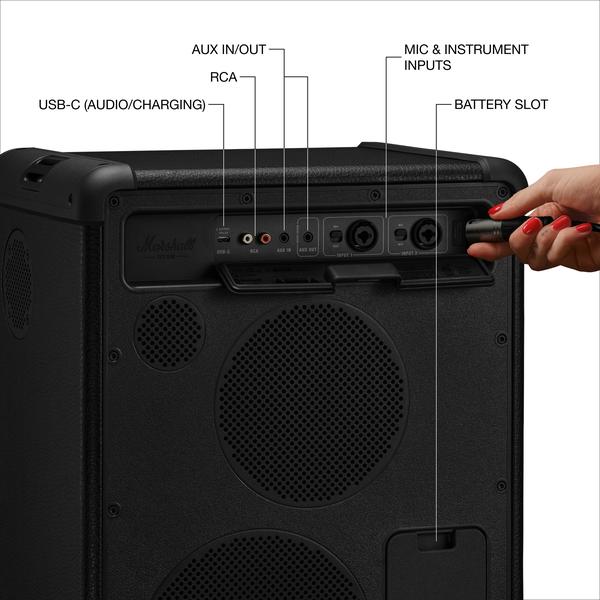 Marshall Bromley 450 Moveable BT Speaker-Black/Brass