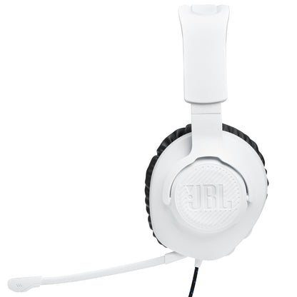 JBL Quantum 100P Wired Over Ear Gaming Headphone-White/Blue