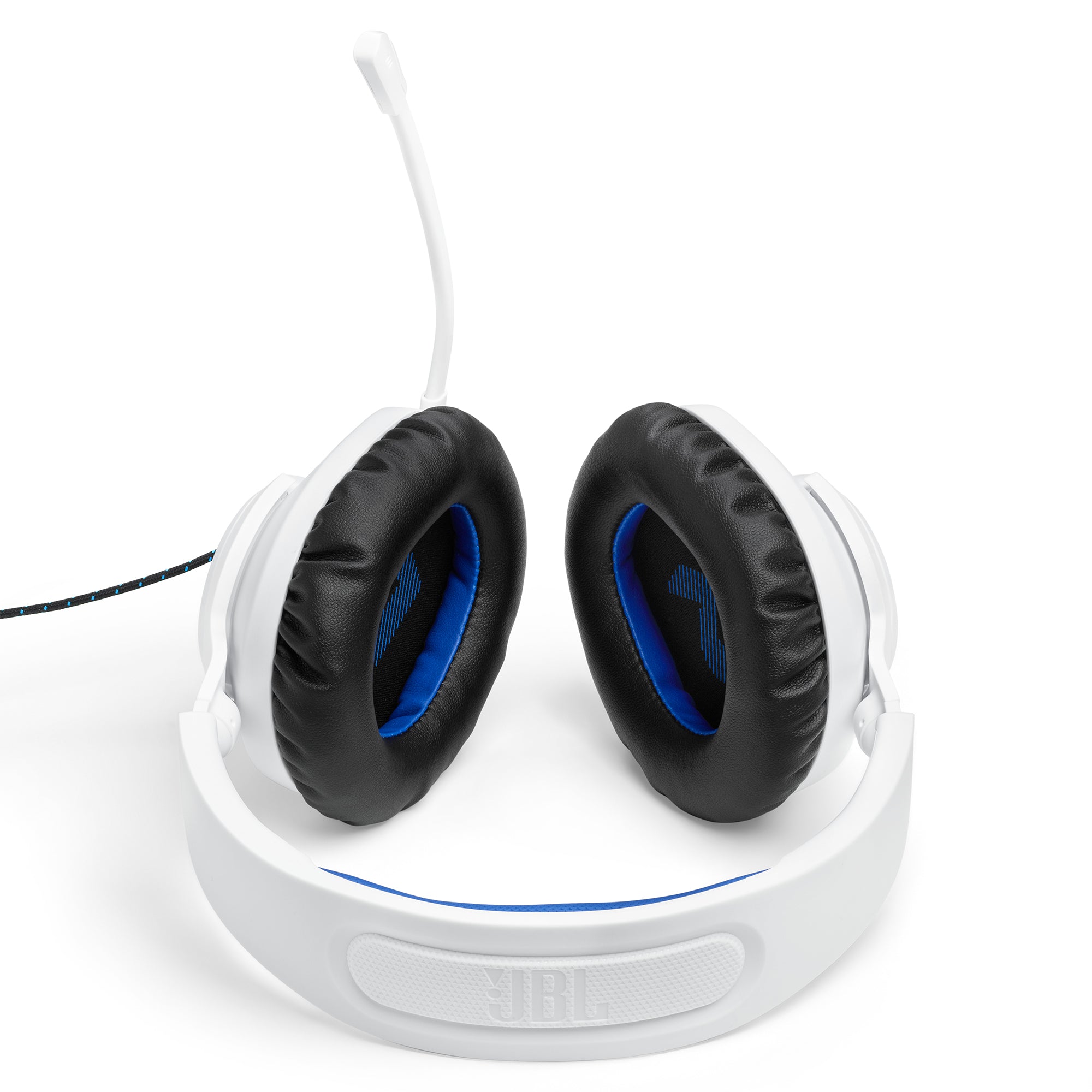 JBL Quantum 100P Wired Over Ear Gaming Headphone-White/Blue