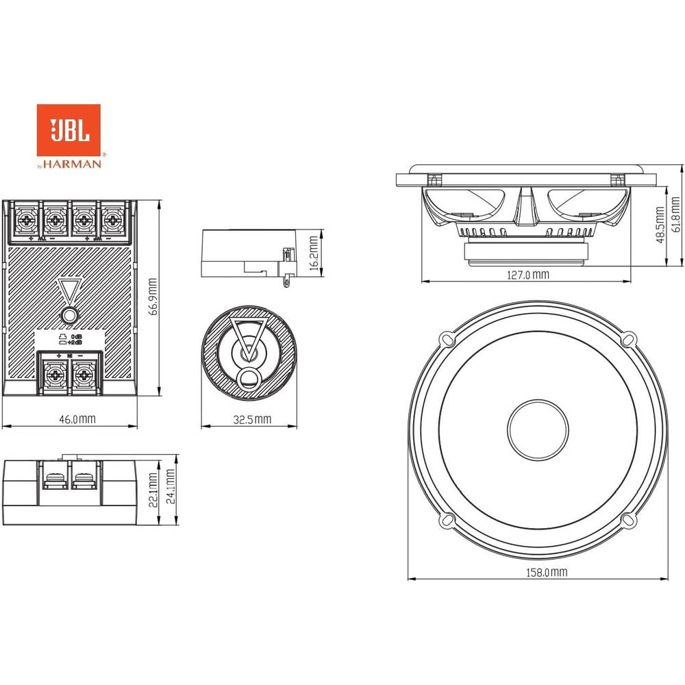 JBL Stage 3607CF 5.25" 50 WATT Component Speaker