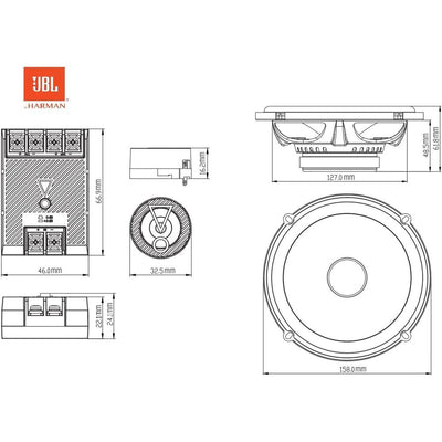 JBL Stage3 607CF 6.5" 50 WATT Component Speaker