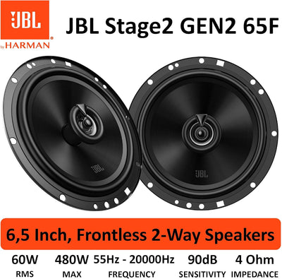 JBL Stage2 65F 6.5" (16.5cm) 480 WATT 2 Way Co Axial Car Speaker (No Grill)