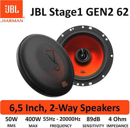 JBL Stage1 62 6.5" (16.5cm) 400 WATT 2 Way Co Axial Car Speaker