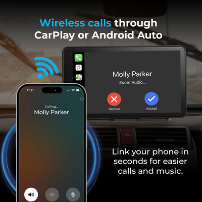 AutoSky Portable Display 7" Wired and Wireless CarPlay