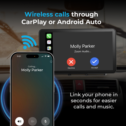 AutoSky Portable Display 7" Wired and Wireless CarPlay