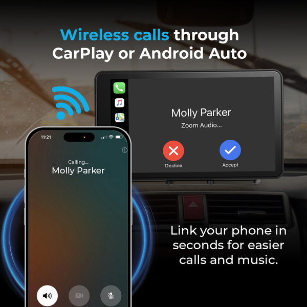 AutoSky Portable Display 7" Wired and Wireless CarPlay