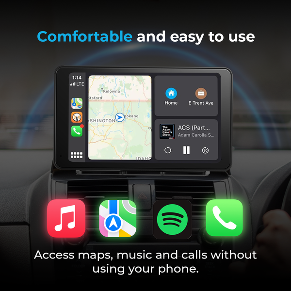 AutoSky Portable Display 7" Wired and Wireless CarPlay