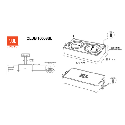 JBL Club 1000 SSL 10" 350 WATT Shallow Single Car Subwoofer