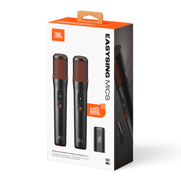 JBL Easy Sing AI Karaoke Wireless MIC + Receiver (pack of 2) - Black