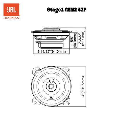 JBL Stage1 42F 4" (10cm) 320 WATT 2 Way Co Axial Car Speaker (No Grill)