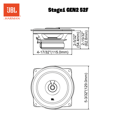 JBL Stage1 52F 5.25 " (13cm) 320 WATT 2 Way Co Axial Car Speaker (No Grill)