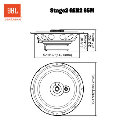 JBL Stage2 65M 6.5" (16.5cm) 480 WATT 3 Way Co Axial Car Speaker