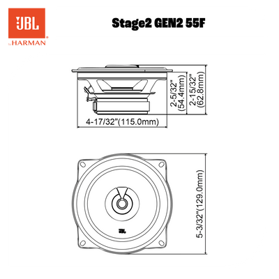 JBL Stage2 55F 5.25" (13cm) 400 WATT 2 Way Co Axial Car Speaker (No Grill)