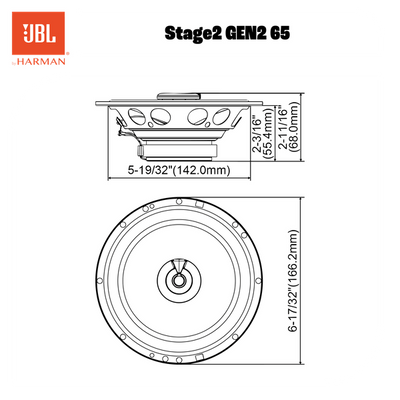 JBL Stage2 65 6.5" (16.cm) 480 WATT 2 Way Co Axial Car Speaker