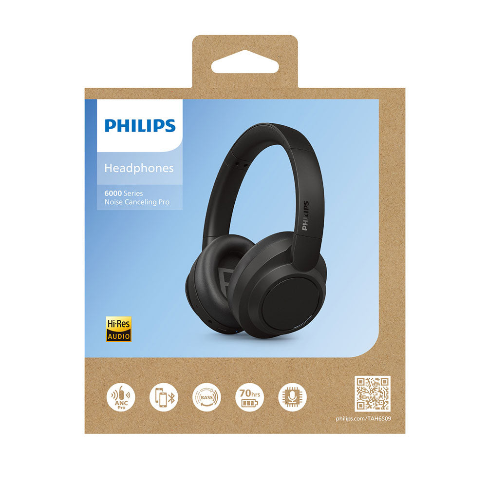 Philips TAH6509 BT Over Ear ANC Headphone - Black