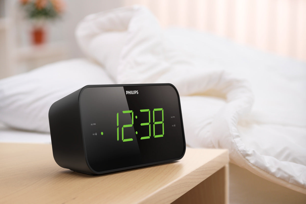 Philips TAR3306 Big Display FM Clock Radio - Black – Connoisseur SA