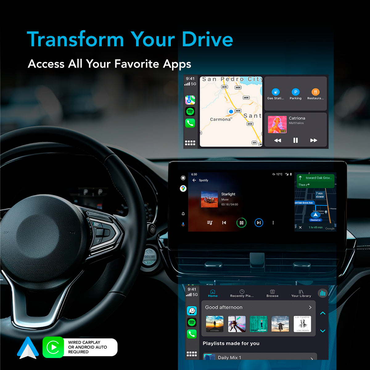 AutoSky WUA-8 USB Wireless Android Auto & CarPlay Adapter
