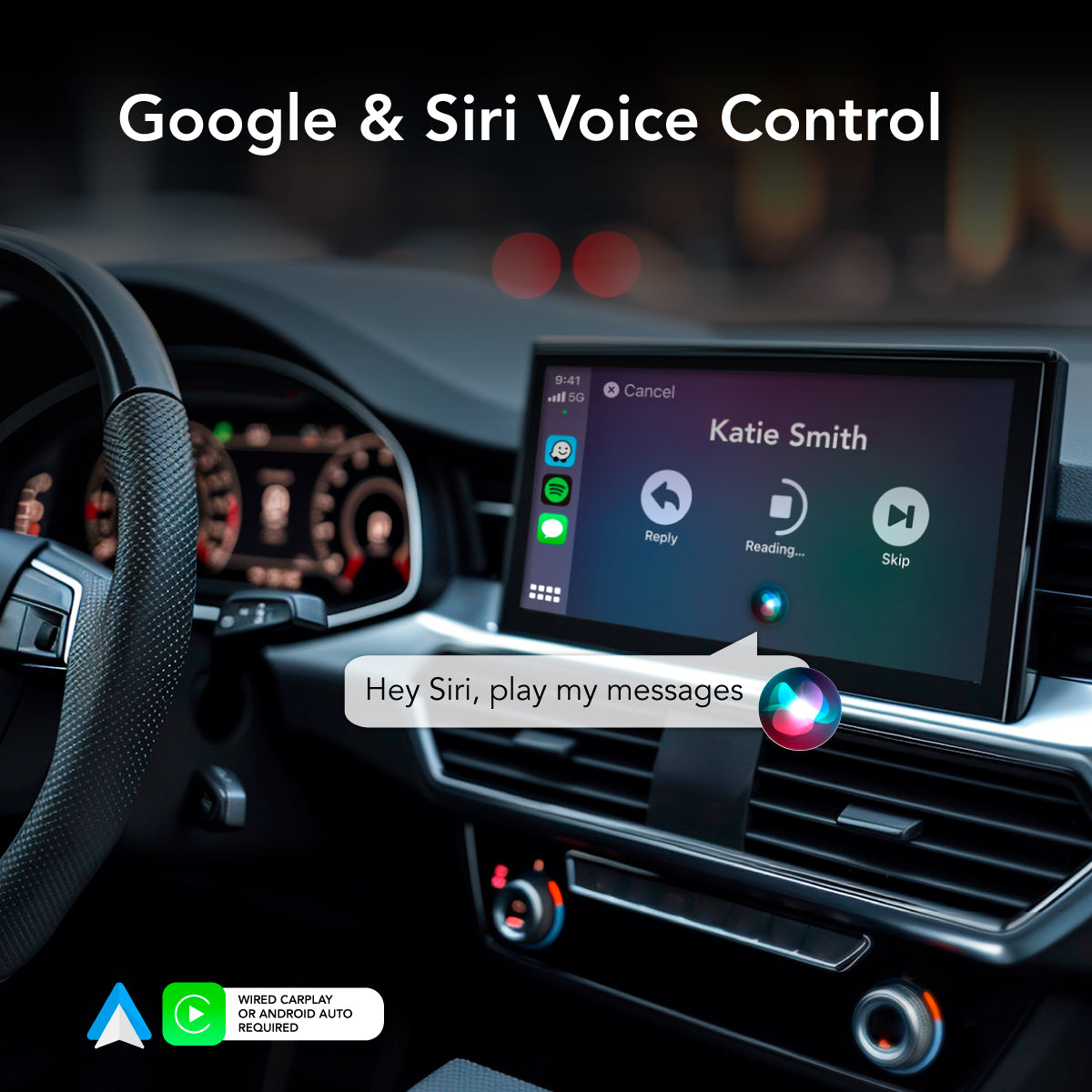 AutoSky WUA-8 USB Wireless Android Auto & CarPlay Adapter