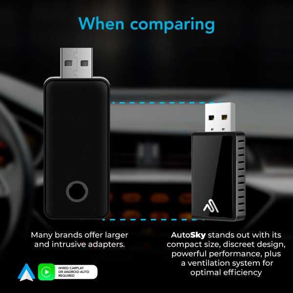 AutoSky WUA-8 USB Wireless Android Auto & CarPlay Adapter