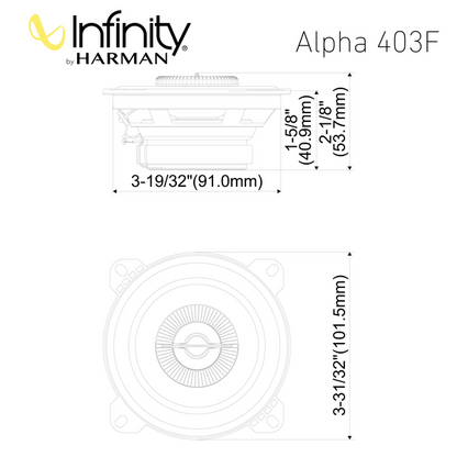 JBL Alpha 403F 4" (10cm) 2 Way Co Axial Car Speaker (No Grill)