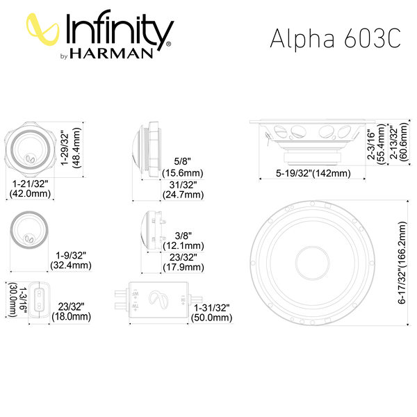 JBL Alpha 603C 6.5" (16.5cm) 2 Way Component Car Speaker