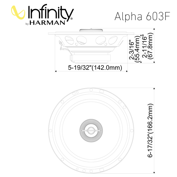 JBL Alpha 603F 6.5" (16cm) 2 Way Co Axial Car Speaker (No Grill)
