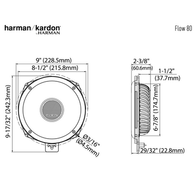 Harman Kardon Flow 80 8"  Slim Car Subwoofer